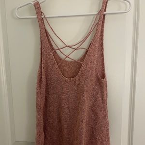 American Eagle Strappy Pink Sweater Tank